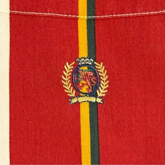 Tommy Hilfiger Vintage 90s Striped Button Down Shirt XL Crest Logo - Picture 2 of 12